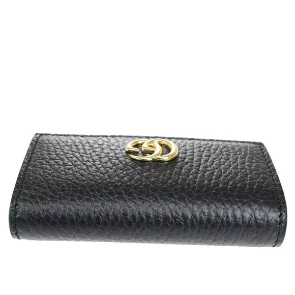 GUCCI GG Logo Marmont key case Supreme Leather Bicolor Black Brown GHW 30RF201 - Picture 9 of 13